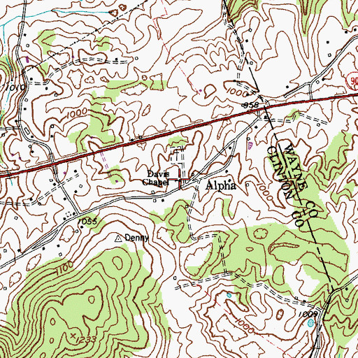 Topographic Map of Davis Chapel, KY