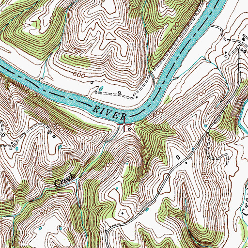 Topographic Map of Davis Creek, KY