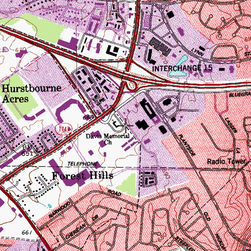 Topographic Map of Davis Memorial Chapel, KY