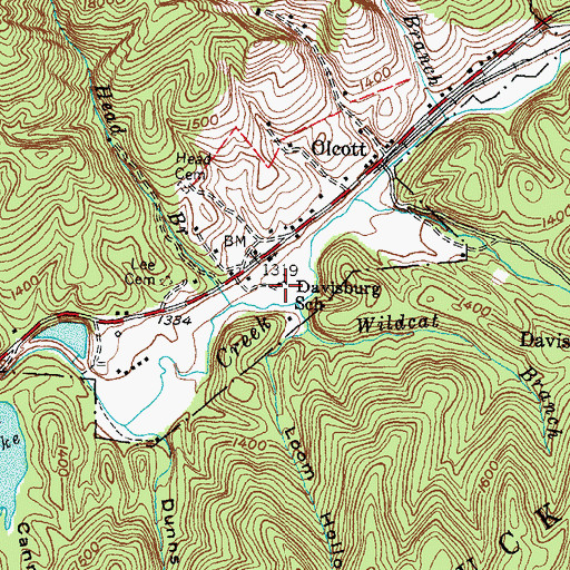 Topographic Map of Davisburg School, KY