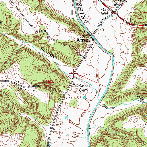 Topographic Map of Daws Hollow, KY