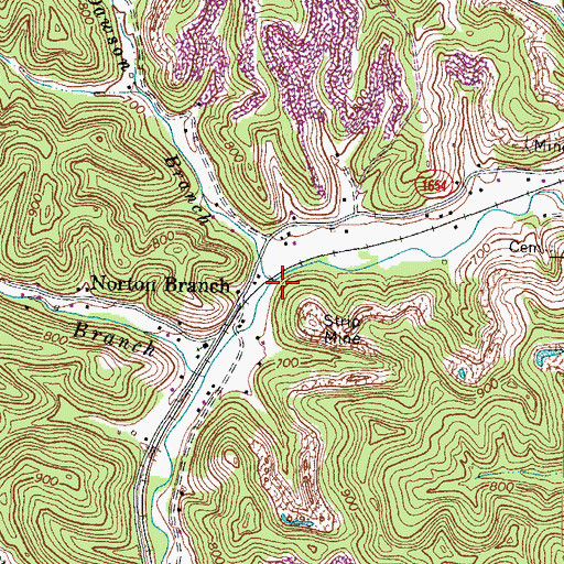 Topographic Map of Dawson Branch, KY