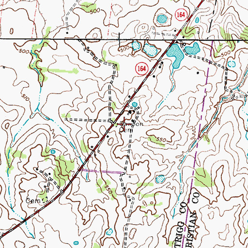 Topographic Map of Dawson Cemetery, KY