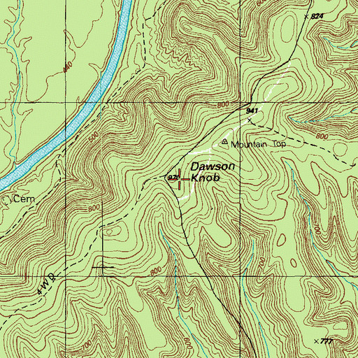 Topographic Map of Dawson Knob, KY