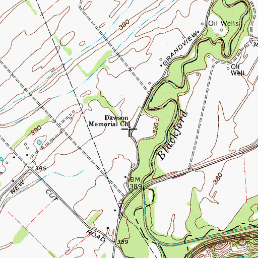 Topographic Map of Dawson Memorial Church, KY