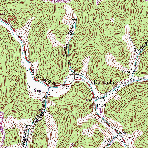 Topographic Map of Day Branch, KY