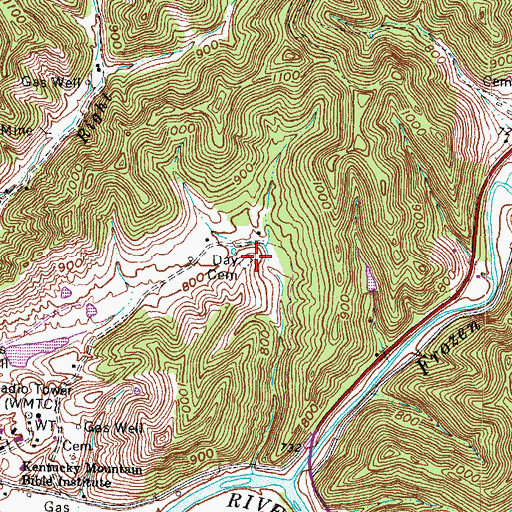 Topographic Map of Day Cemetery, KY