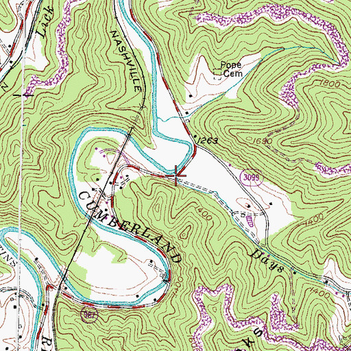 Topographic Map of Days Branch, KY