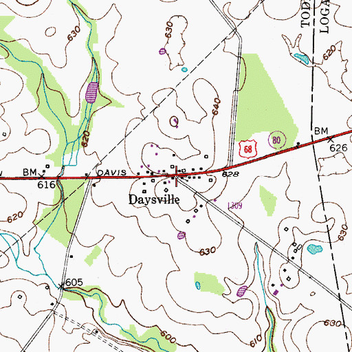 Topographic Map of Daysville, KY