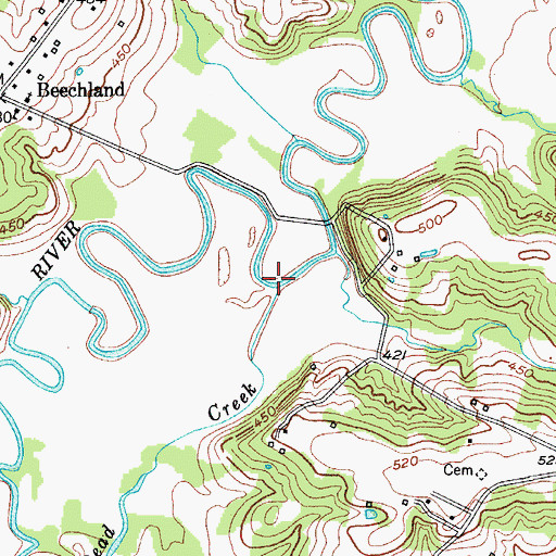 Topographic Map of Dead Creek, KY
