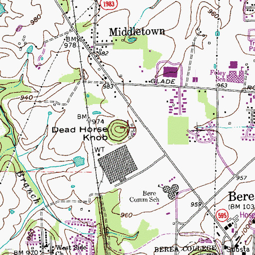 Topographic Map of Dead Horse Knob, KY