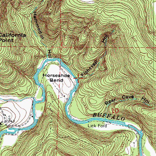 Topographic Map of Fishtrap Hollow, AR