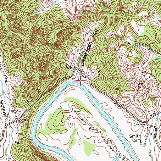 Topographic Map of Dead Man Hollow, KY