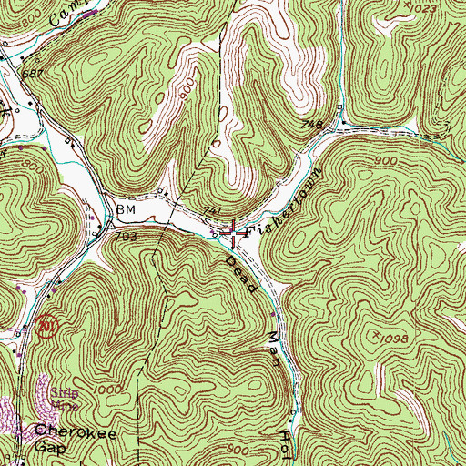 Topographic Map of Dead Man Hollow, KY