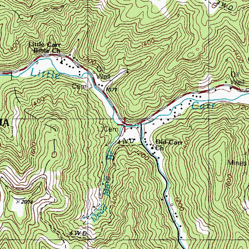 Topographic Map of Dead Mare Branch, KY