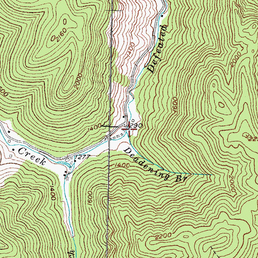 Topographic Map of Deadening Branch, KY