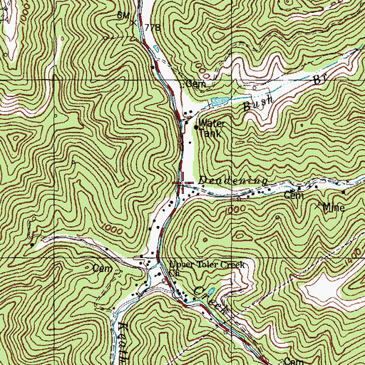 Topographic Map of Deadening Fork, KY