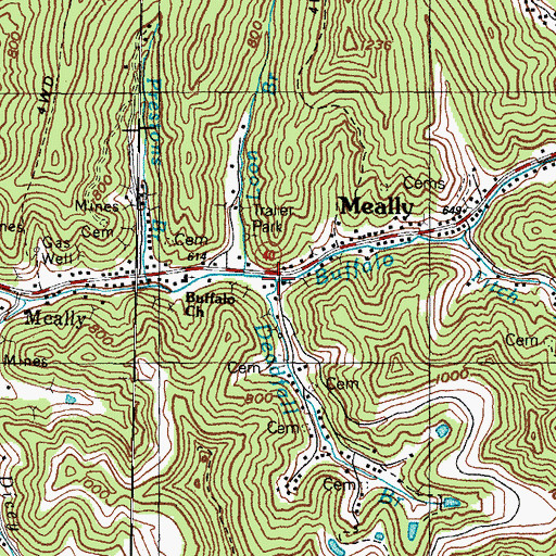 Topographic Map of Deadfall Branch, KY