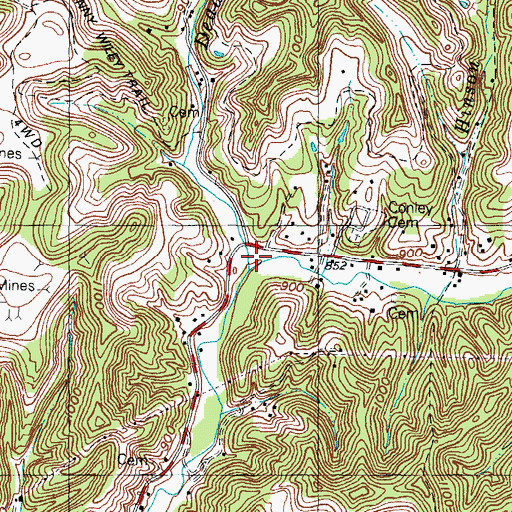 Topographic Map of Deadling Branch, KY