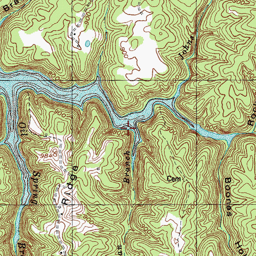 Topographic Map of Dean Branch, KY