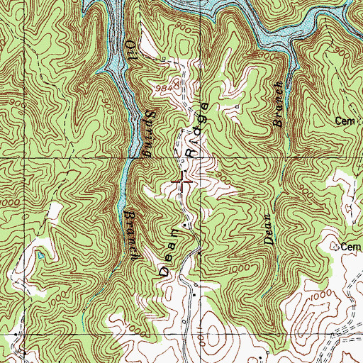 Topographic Map of Dean Ridge, KY