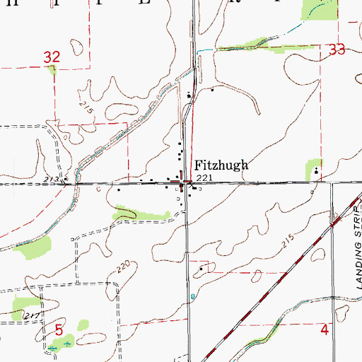 Topographic Map of Fitzhugh, AR