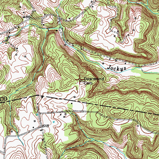 Topographic Map of Dearmond Cemetery, KY