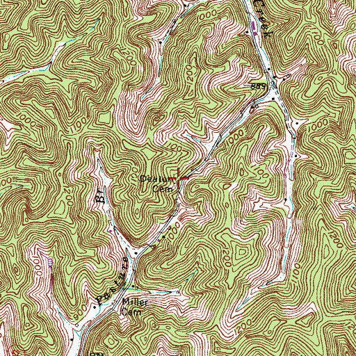 Topographic Map of Deaton Cemetery, KY