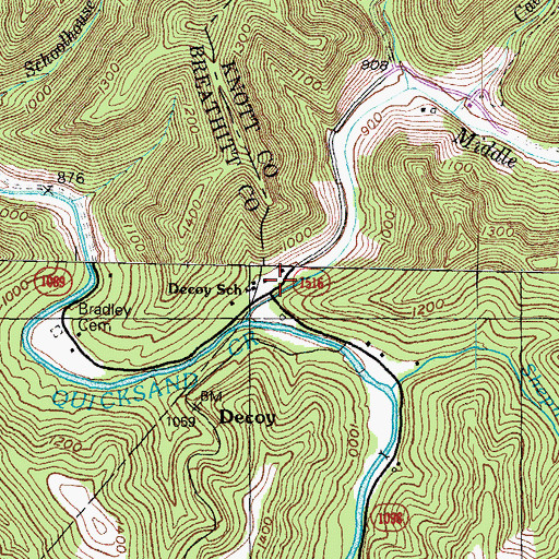 Topographic Map of Decoy School, KY