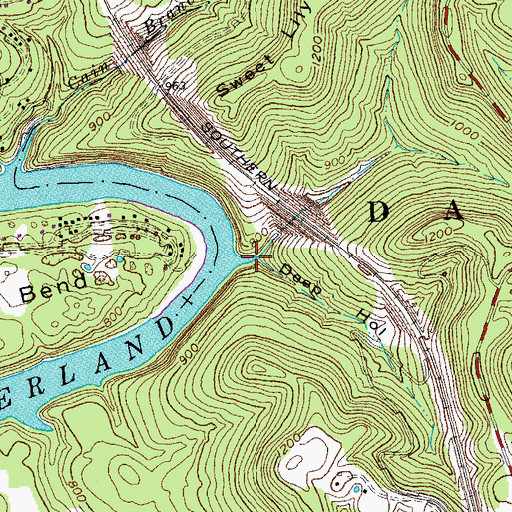 Topographic Map of Deep Hollow, KY