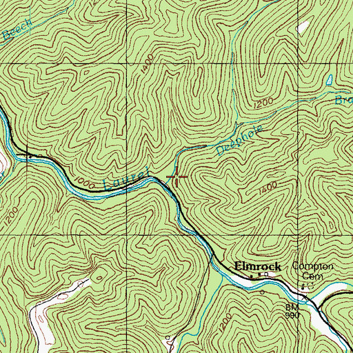 Topographic Map of Deephole Branch, KY