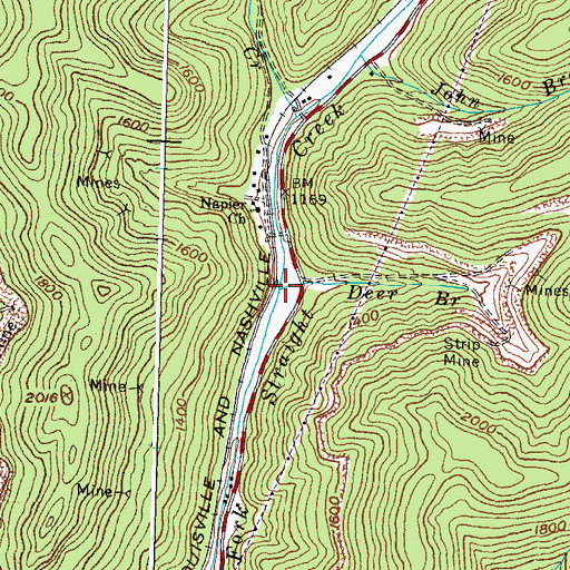 Topographic Map of Deer Branch, KY