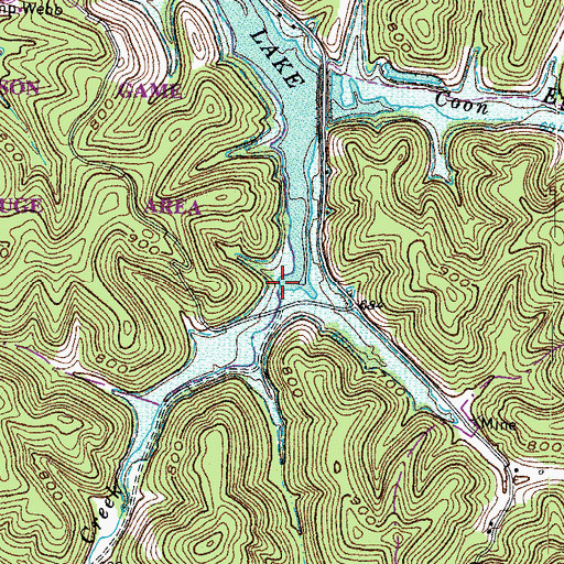 Topographic Map of Deer Creek, KY