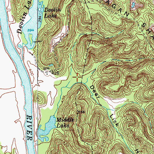 Topographic Map of Deer Lick Hollow, KY