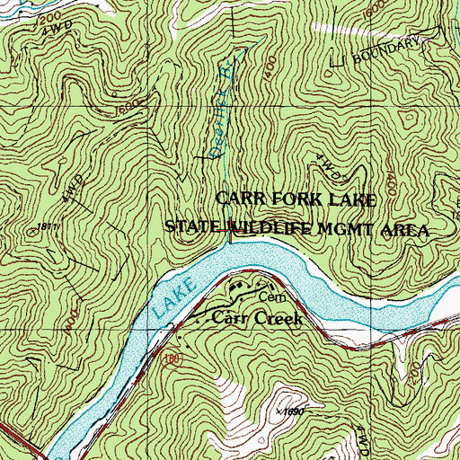 Topographic Map of Deerlick Branch, KY