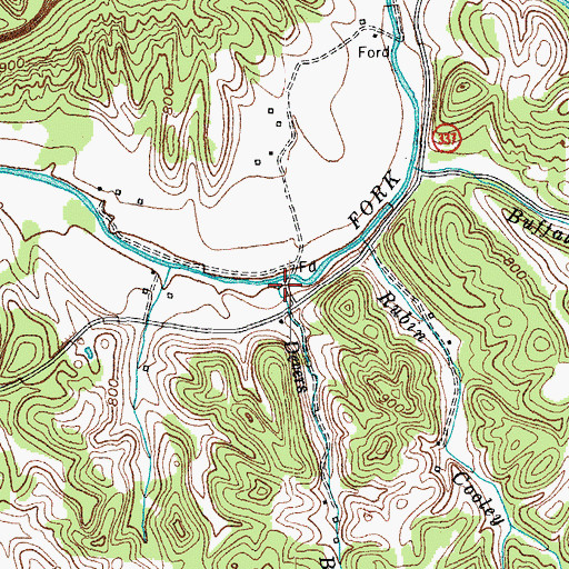 Topographic Map of Devers Branch, KY