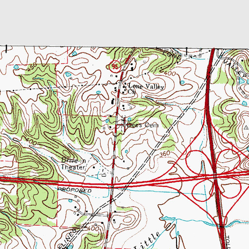 Topographic Map of Dees Cemetery, KY