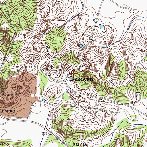 Topographic Map of Dekoven, KY