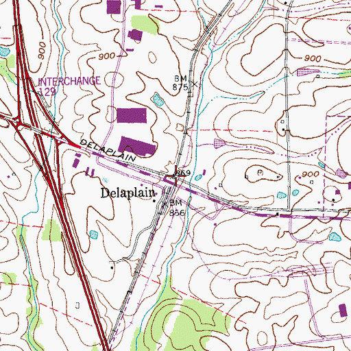 Topographic Map of Delaplain, KY