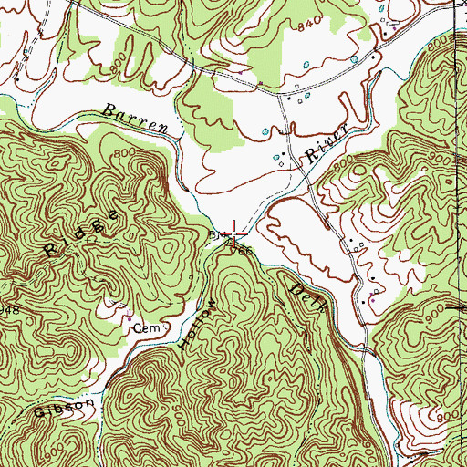 Topographic Map of Delk Branch, KY