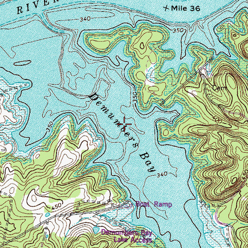 Topographic Map of Demumbers Bay, KY
