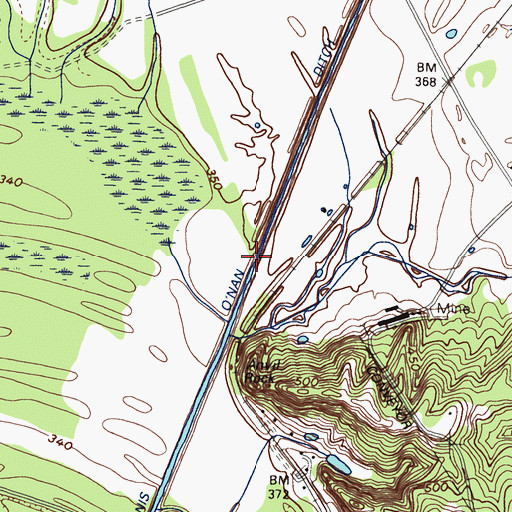Topographic Map of Dennis O'Nan Ditch, KY