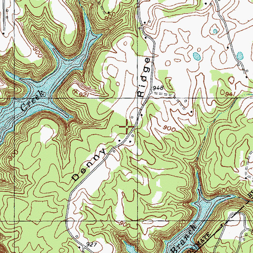 Topographic Map of Denny Ridge, KY