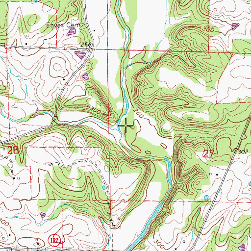 Topographic Map of Fivemile Creek, AR