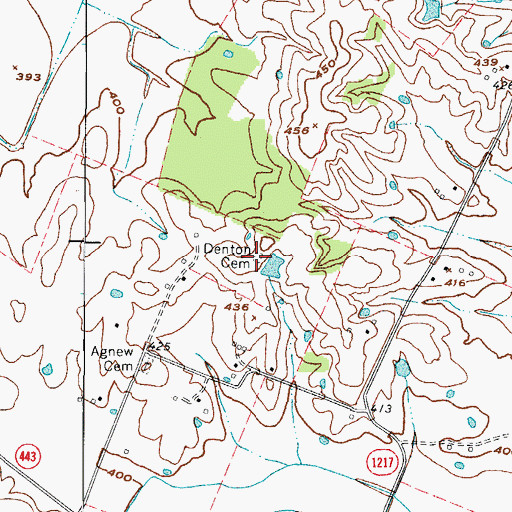 Topographic Map of Denton Cemetery, KY