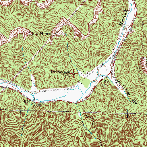 Topographic Map of Detherage Cemetery, KY