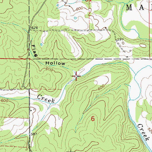 Topographic Map of Flag Hollow, AR