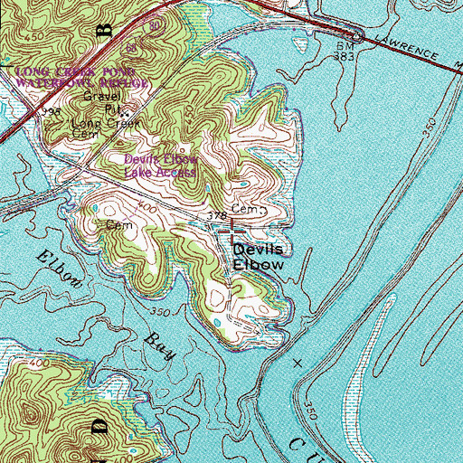 Topographic Map of Devils Elbow, KY