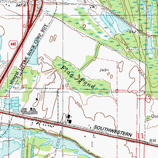 Topographic Map of Flag Pond, AR