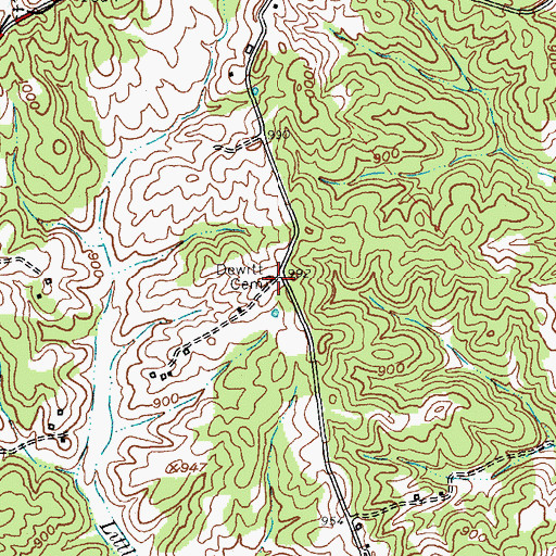 Topographic Map of Dewitt Cemetery, KY